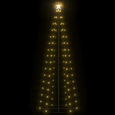 Vidaxl Vianočný stromček, kužeľ, 100 LED, teplé biele svetlo 70x180 cm