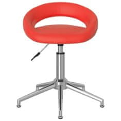 Vidaxl Otočná stolička, červená, umelá koža