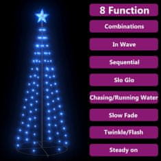 Vidaxl Vianočný stromček kužeľ modrý 100 LED 70x180 cm