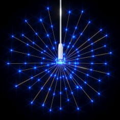 Vidaxl Vonkajší vianočný LED ohňostroj 10 ks, modrá 20 cm, 1400 LED
