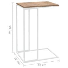 Vidaxl Príručný stolík biely 40x30x59 cm drevotrieska