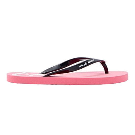 Calvin Klein Dámske žabky Ff Sandals KW0KW01027-0J6 Neon Coral Pink