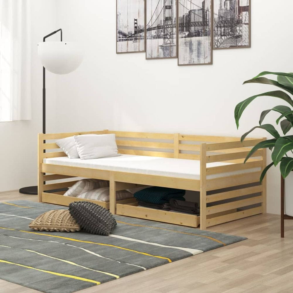 Petromila vidaXL Denná posteľ so zásuvkami 90x200 cm, borovicový masív