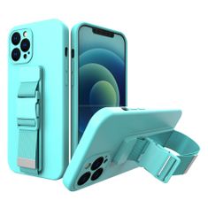 FORCELL puzdro na mobil s popruhem Rope Case iPhone 13 pre svetlé - modrá, 9145576218235