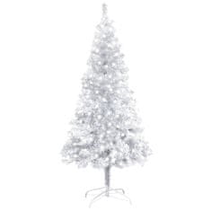 Vidaxl Umelý vianočný stromček s LED a podstavcom strieborný 120 cm PET
