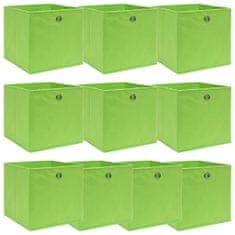 shumee Úložné boxy 10 ks zelené 32x32x32 cm látkové
