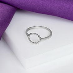 Brilio Silver Moderný dámsky prsteň s čírym zirkónom RI009W (Obvod 52 mm)