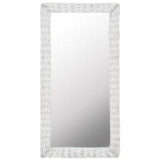 Vidaxl Zrkadlo s prúteným rámom biele 50x100 cm