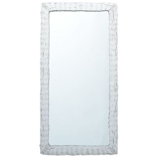 Vidaxl Zrkadlo, biele 120x60 cm, prútie