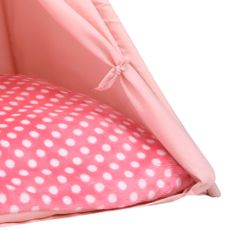 Vidaxl Stan típí pre mačku s vreckom ružový 60x60x70 cm polyesterový