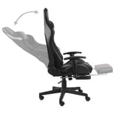 Vidaxl Otočná herná stolička s opierkou nôh čierna PVC