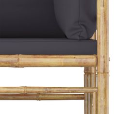 Petromila vidaXL 10-dielna záhradná sedacia súprava, tmavosivé podložky, bambus