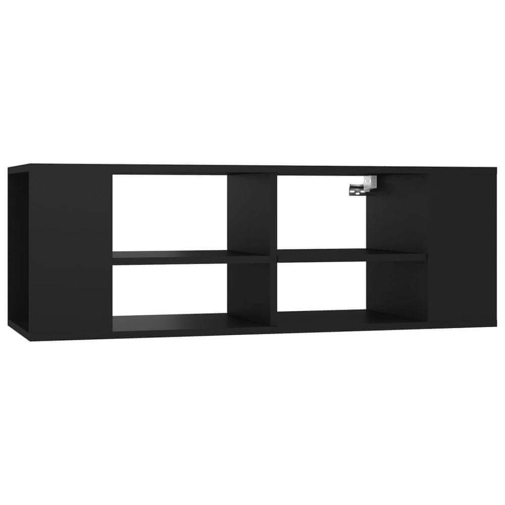 Vidaxl Nástenná TV skrinka čierna 102x35x35 cm drevotrieska