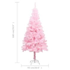 Vidaxl Umelý vianočný stromček s podstavcom ružový 180 cm PVC