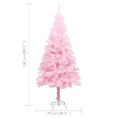 Vidaxl Umelý vianočný stromček s podstavcom ružový 150 cm PVC