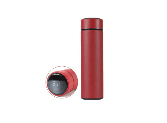 PAPA Inteligentná termoska s teplomerom 500ml - červená