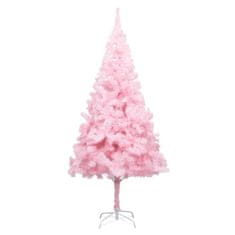 Vidaxl Umelý vianočný stromček s podstavcom, ružový 210 cm, PVC