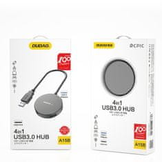 DUDAO 4v1 USB - 1x USB 3.2 Gen 1 / 3x rozbočovač USB 2.0 HUB adaptér + kábel čierny (A15B)