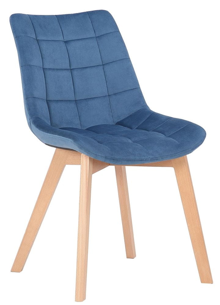 BHM Germany Jedálenská stolička Passaic, zamat, modrá