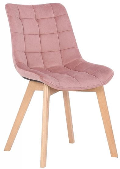 BHM Germany Jedálenská stolička Passaic, zamat, ružová