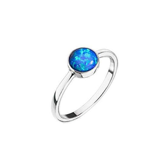 Evolution Group Strieborný prsteň s modrým opálom 15001.3
