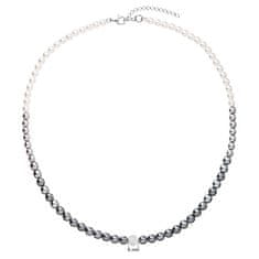 Evolution Group Elegantný perlový náhrdelník s kryštálmi Preciosa 32065.3