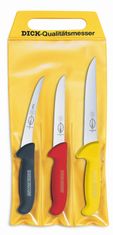 F. Dick Ergogrip Sada 3 nožov v 3 farbách, 13 cm, 15 cm a 18 cm