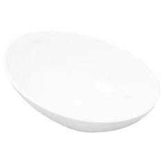 Vidaxl Luxusné keramické umývadlo, oválne, biele 40x33 cm