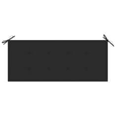 Vidaxl Záhradná lavička s čiernym vankúšom 240 cm tíkový masív
