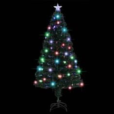 Vidaxl Umelý vianočný stromček, podstavec a LED 150 cm, optické vlákno