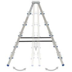 Vidaxl 6-stupňový hliníkový obojstranný rebrík 136 cm
