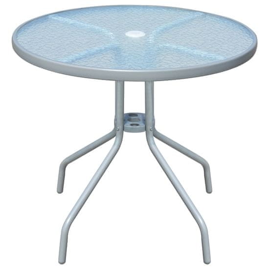 Vidaxl Bistro stolík, sivý 80x71 cm, oceľ