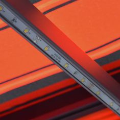 Vidaxl Zaťahovacia markíza so senzorom vetra a LED 350x250 cm oranžovo-hnedá