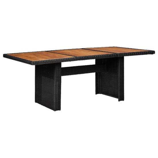Vidaxl Záhradný jedálenský stôl 200x100x74 cm sklo a polyratan