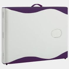 Petromila vidaXL 2-zónový skladací masážny stôl bielo-fialový hliníkový