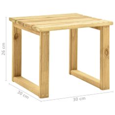 Vidaxl Záhradné ležadlo so stolom a vankúšom impregnované borovicové drevo