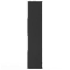 Vidaxl Knižnica/deliaca stena čierna 110x24x110 cm drevotrieska