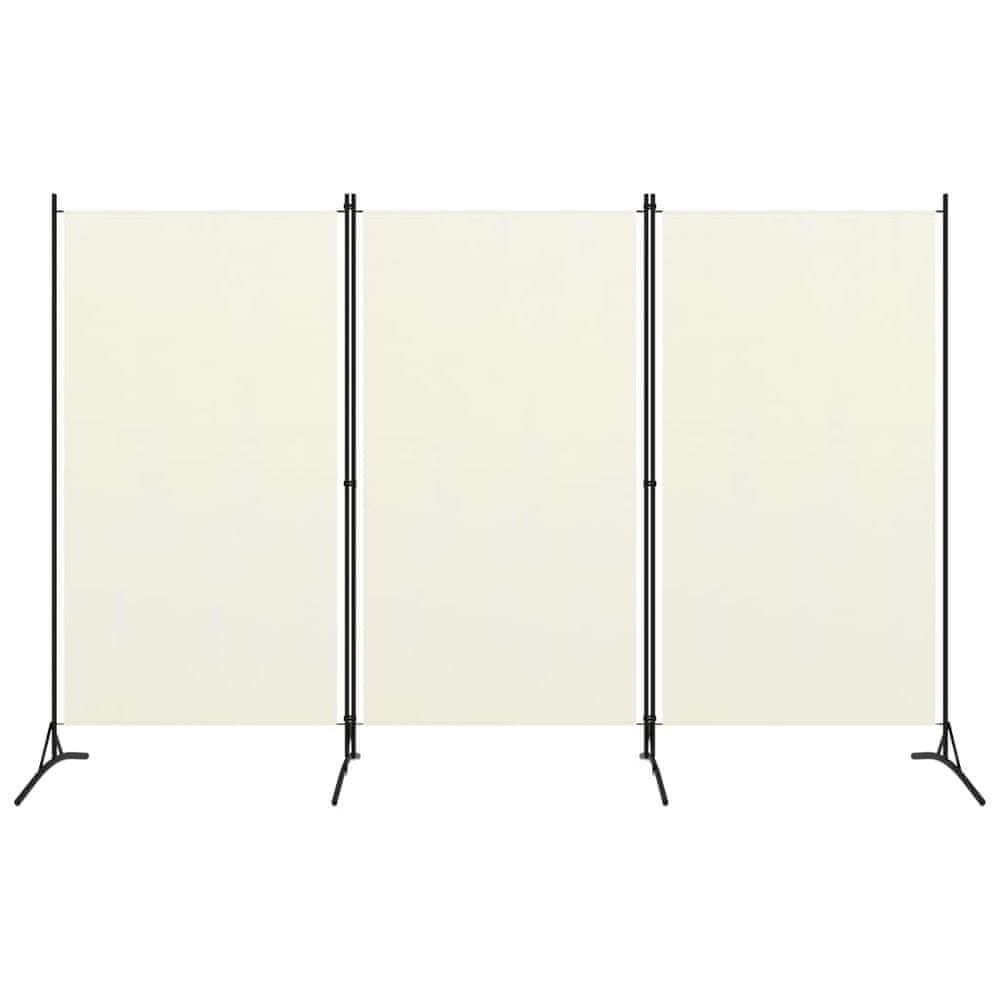 Vidaxl Paraván s 3 panelmi, krémovo biely 260x180 cm