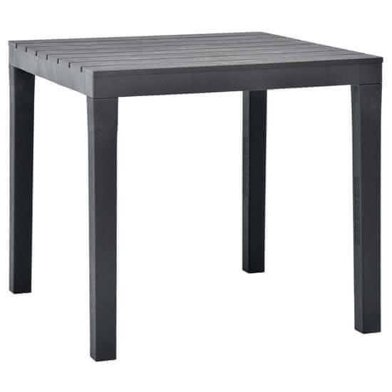 Petromila vidaXL Záhradný stôl, antracitový 78x78x72 cm, plast