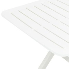 Vidaxl Skladací záhradný stôl biely 79x72x70 cm plastový