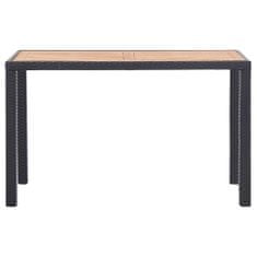 Vidaxl Záhradný stôl, čierno hnedý 123x60x74 cm, akáciový masív