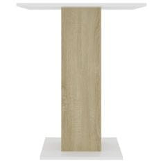 Vidaxl Bistro stôl biely a dub sonoma 60x60x75 cm drevotrieska