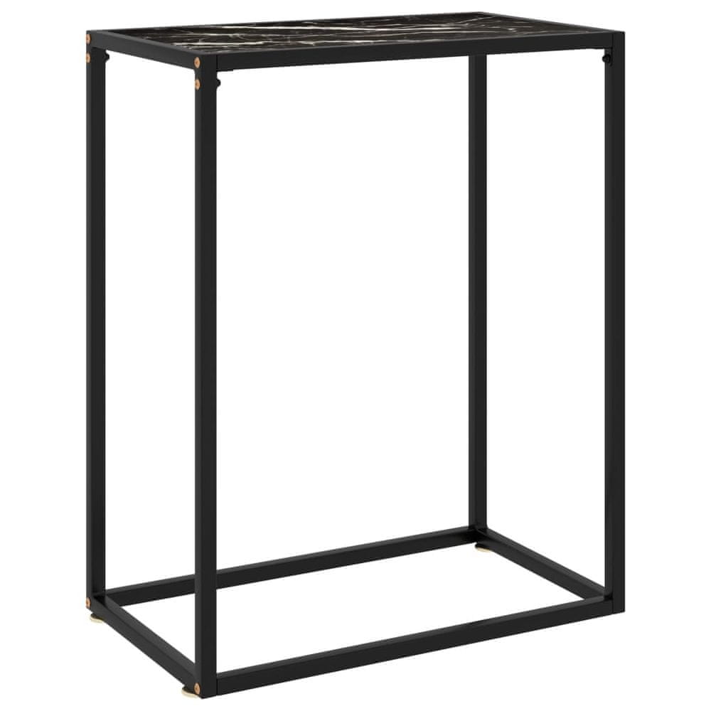 Petromila vidaXL Konzolový stolík čierny 60x35x75 cm tvrdené sklo