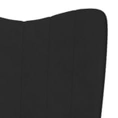 Vidaxl Relaxačné kreslo s podnožkou, čierne, zamatové