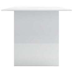 Vidaxl Jedálenský stôl lesklý biely 180x90x76 cm drevotrieska