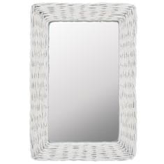Vidaxl Zrkadlo s prúteným rámom biele 40x60 cm