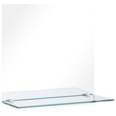 Vidaxl Nástenné zrkadlo s poličkou 30x30 cm, tvrdené sklo