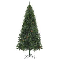 Vidaxl Umelý vianočný stromček LED a borovicové šišky zelený 210 cm