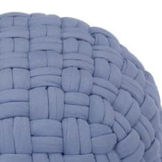 Vidaxl Taburetka spletaný dizajn modrá 50x35 cm bavlna
