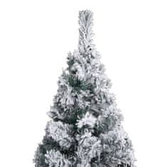 Vidaxl Úzky umelý vianočný stromček, zasnežený, zelený 210 cm, PVC